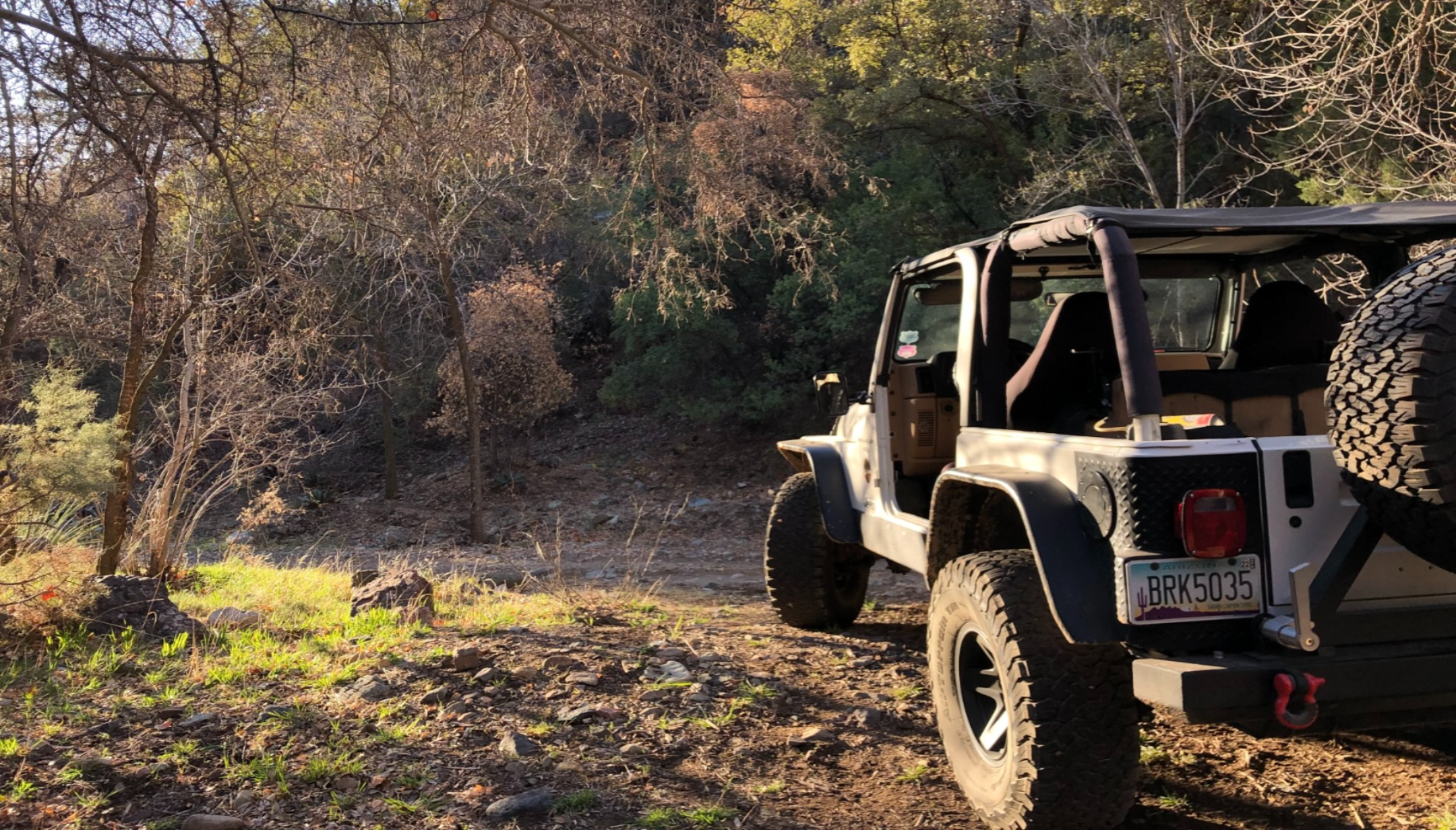 Jeep Wrangler in Peppersauce Canyon, AZ